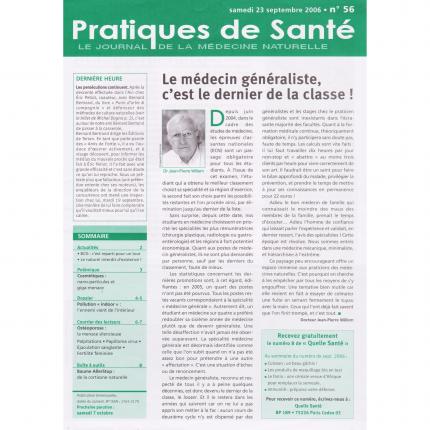 PRATIQUES DE SANTE n°56 – 23 septembre 2006 Sommaire - Bouquinerie en ligne culture okaz