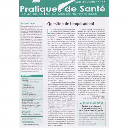 PRATIQUES DE SANTE - n°77 – 18 Mars 2008 Sommaire - Bouquinerie en ligne culture okaz