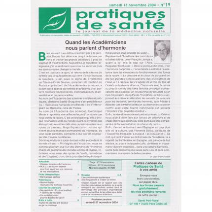 PRATIQUES DE SANTE n°19 – 13 novembre 2004 Face - Bouquinerie en ligne culture okaz