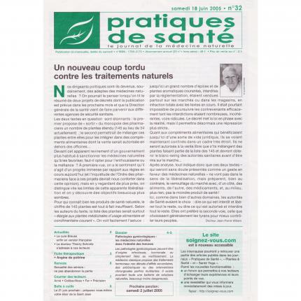 PRATIQUES DE SANTE n°32 – 18 juin 2005 Face - Bouquinerie en ligne culture okaz